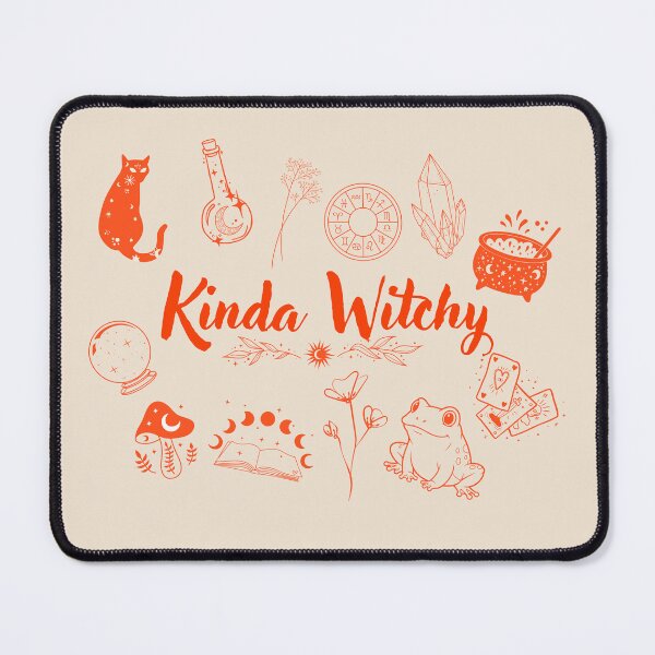 Item preview, Kinda Witchy with Orange Monochrome Doodles Crystals Tarot Frog Cauldron designed and sold by JaymeOctober.