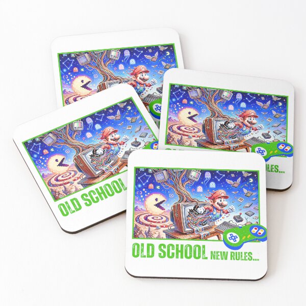 Item preview, Old School New Rules Retro Gamer Surreal Arcade Art designed and sold by rich-moda.