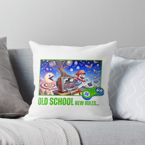 Item preview, Old School New Rules Retro Gamer Surreal Arcade Art designed and sold by rich-moda.