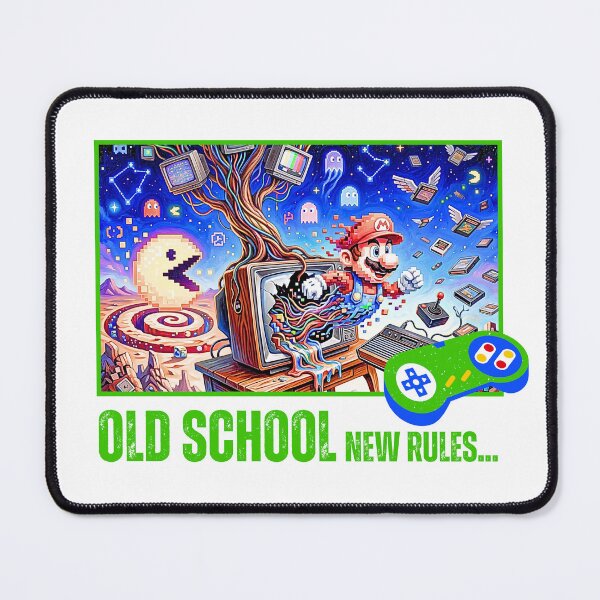 Item preview, Old School New Rules Retro Gamer Surreal Arcade Art designed and sold by rich-moda.