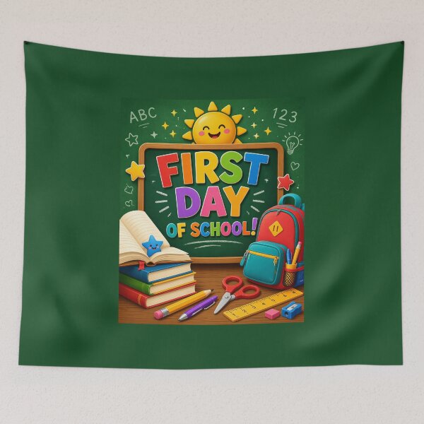 Item preview, First Day of School Cute 3D Chalkboard Sun Classroom Poster designed and sold by FestivityFinds.