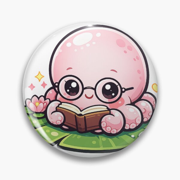 Item preview, Cute Octopus – Reading Book Kawaii Illustration designed and sold by SoftSproutstu.
