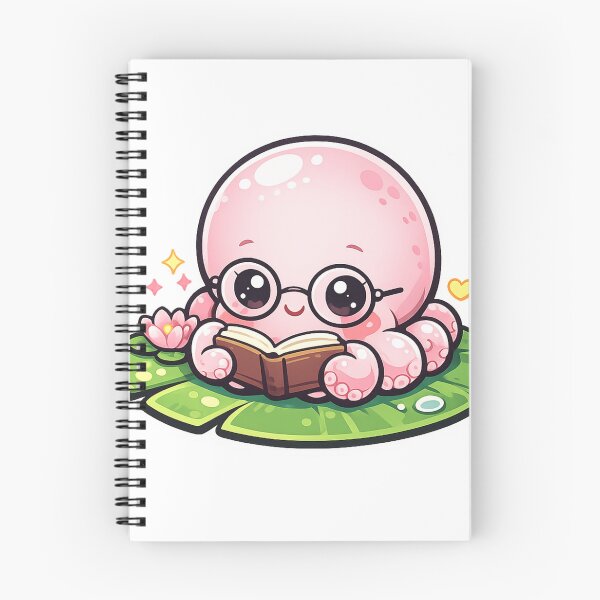 Item preview, Cute Octopus – Reading Book Kawaii Illustration designed and sold by SoftSproutstu.