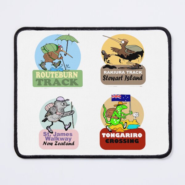 Item preview, New Zealand Great Walks Cartoon Birds Collection designed and sold by Al Benge - NZ & Australian Art.