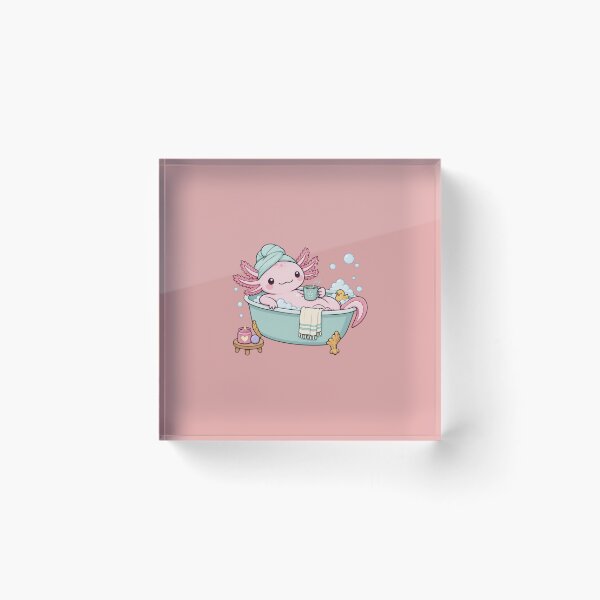 Item preview, Cute Axolotl Bath Time Relaxation Illustration designed and sold by bosamji.