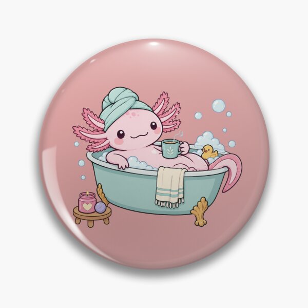 Item preview, Cute Axolotl Bath Time Relaxation Illustration designed and sold by bosamji.