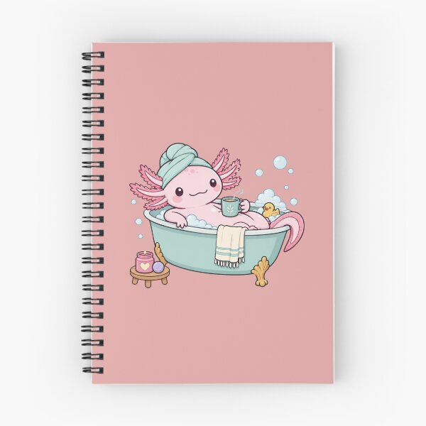 Item preview, Cute Axolotl Bath Time Relaxation Illustration designed and sold by bosamji.