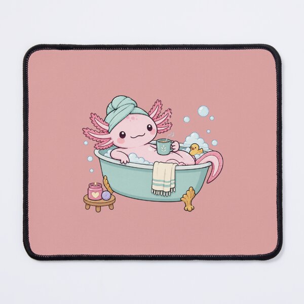 Item preview, Cute Axolotl Bath Time Relaxation Illustration designed and sold by bosamji.