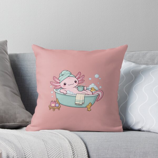 Item preview, Cute Axolotl Bath Time Relaxation Illustration designed and sold by bosamji.