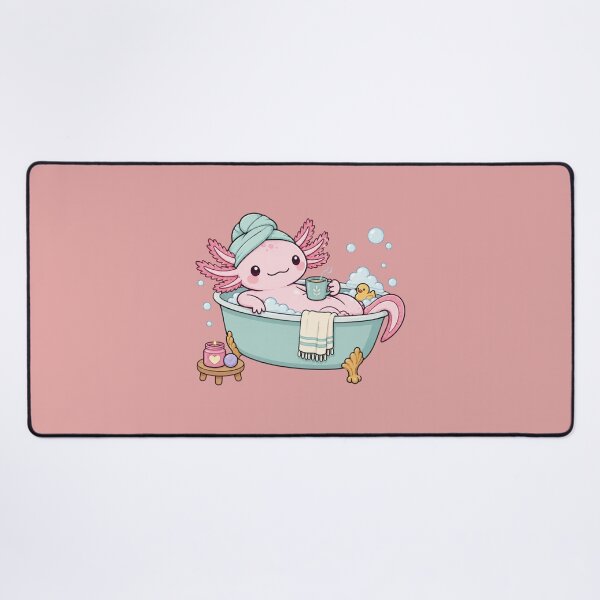 Item preview, Cute Axolotl Bath Time Relaxation Illustration designed and sold by bosamji.