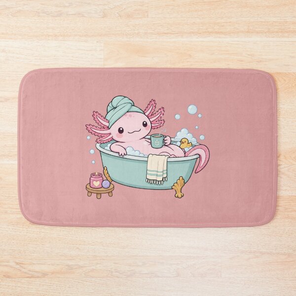 Item preview, Cute Axolotl Bath Time Relaxation Illustration designed and sold by bosamji.