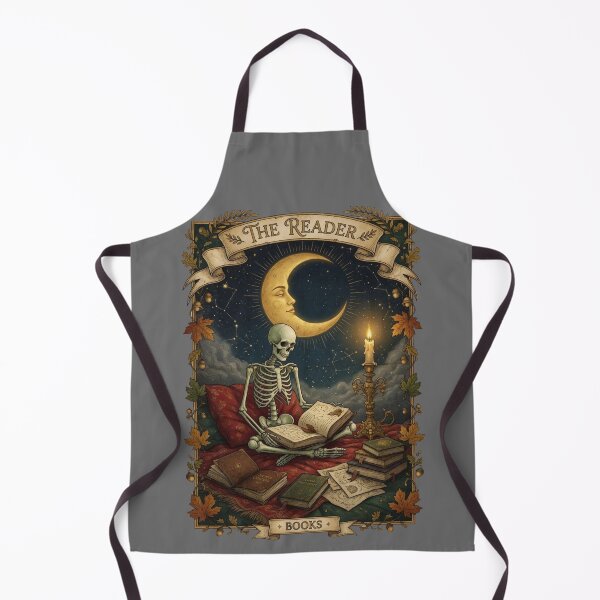 Item preview, The Reader Funny Skeleton Book Lover Halloween Tarot Card Vintage designed and sold by CF_VintageDesign.