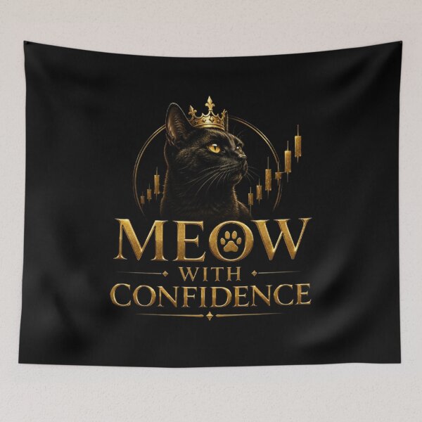 Item preview, Meow With Confidence Funny Cat Trader Design designed and sold by PipForgeStudio .