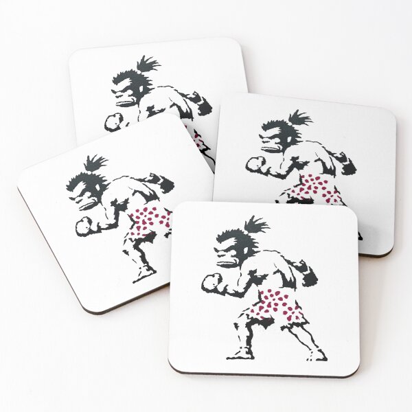 Item preview, Gritty Fighter Boxer Stencil In Red Splatter designed and sold by EdvvinStudios.