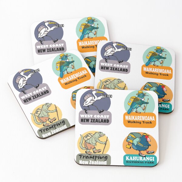 Item preview, New Zealand Great Walks Cartoon Birds Collection designed and sold by Al Benge.