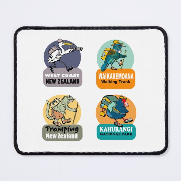 Item preview, New Zealand Great Walks Cartoon Birds Collection designed and sold by Al Benge - NZ & Australian Art.
