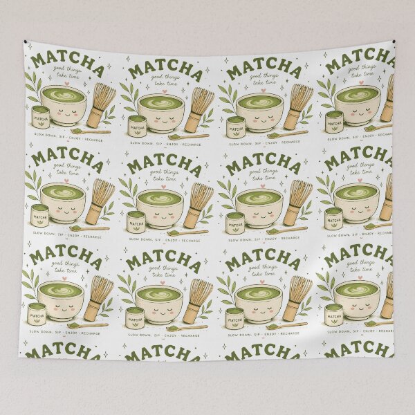 Item preview, Cute Matcha Illustration | Kawaii Green Tea Aesthetic | Cozy Matcha Lover Gift designed and sold by poppet103.