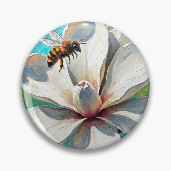 Item preview, Bee Hovering Over a Magnolia Blossom  designed and sold by ahmadclothings.