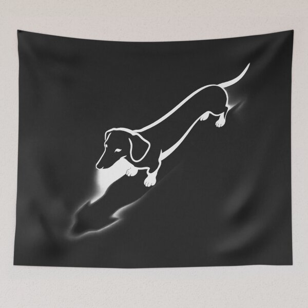 Item preview, Dachshund Spotlight (Sausage Dog Silhouette) designed and sold by Cathedral of Curiosity.