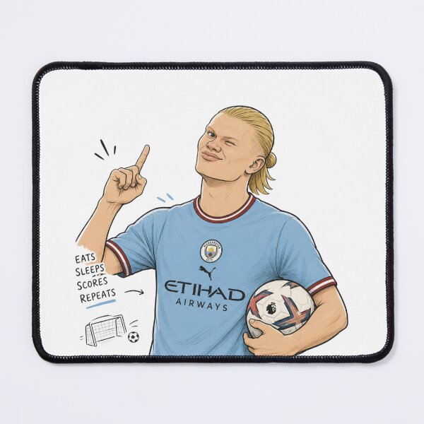 Item preview, Erling Haaland Cartoon Illustration | Goal Machine Football Fan Art | Funny Soccer Sticker | Manchester Inspired Graphic designed and sold by poppet103.