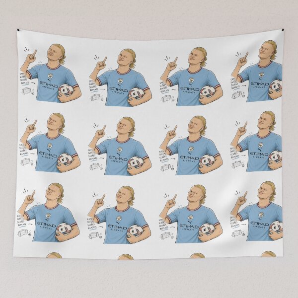 Item preview, Erling Haaland Cartoon Illustration | Goal Machine Football Fan Art | Funny Soccer Sticker | Manchester Inspired Graphic designed and sold by poppet103.
