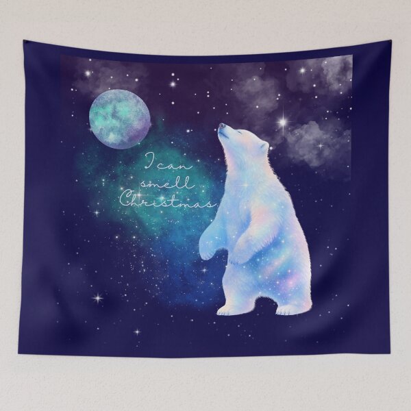 Item preview, I smell Christmas, magical polar bear smelling the air designed and sold by BritishDelights.