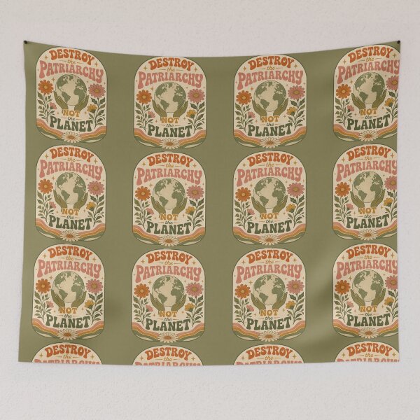 Item preview, Destroy the Patriarchy Not the Planet | Retro Feminist Floral Earth Design | Vintage 70s Eco Graphic designed and sold by poppet103.