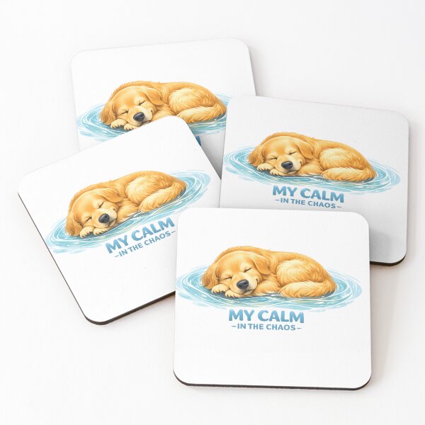 Item preview, My Calm in the Chaos – Sleeping Golden Retriever Puppy Design, Calming Dog Lover Gift designed and sold by Sahil Randhawa.
