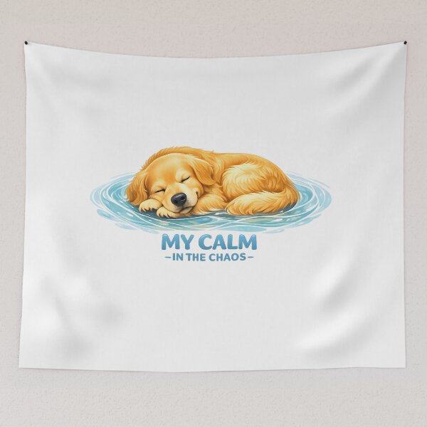 Item preview, My Calm in the Chaos – Sleeping Golden Retriever Puppy Design, Calming Dog Lover Gift designed and sold by Sahil Randhawa.