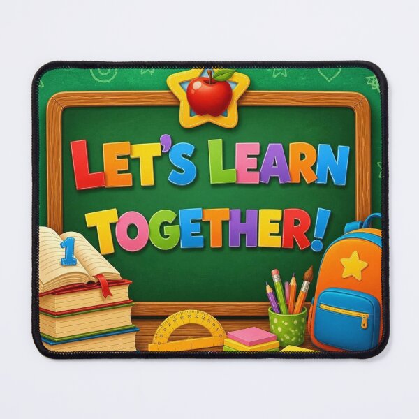 Item preview, Let's Learn Together Cute 3D Chalkboard Apple Classroom Poster designed and sold by FestivityFinds.