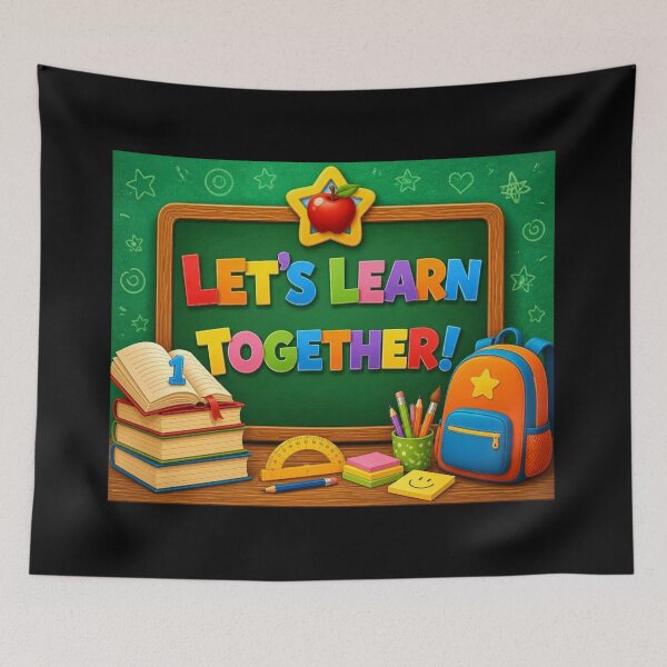 Item preview, Let's Learn Together Cute 3D Chalkboard Apple Classroom Poster designed and sold by FestivityFinds.