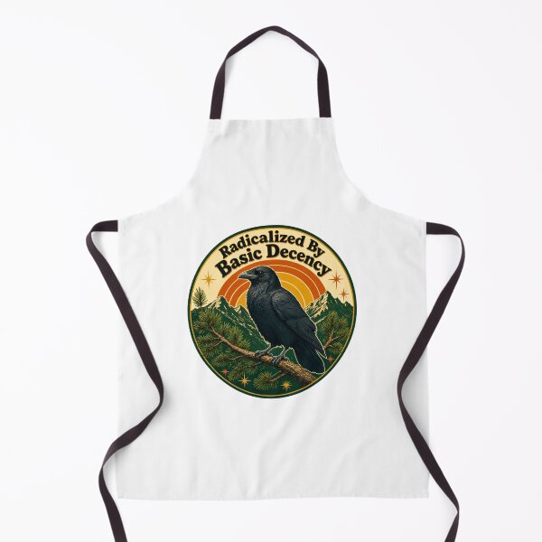 Item preview, Radicalized By Basic Decency - Retro Crow Vintage Badge designed and sold by BumbleBloom7.