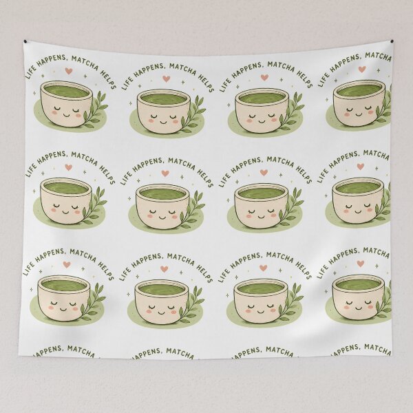 Item preview, Cute Matcha Illustration | Kawaii Green Tea Aesthetic | Cozy Matcha Lover Gift designed and sold by poppet103.