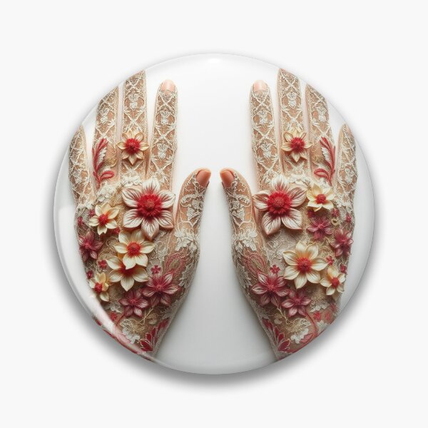 Item preview, A Pair Of Hands Made From Intricate Lace And Flowe designed and sold by QuirkThreadsCo.