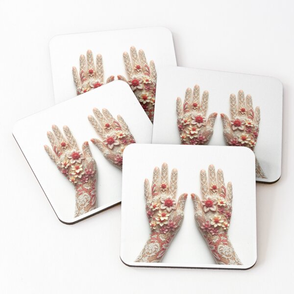 Item preview, A Pair Of Hands Made From Intricate Lace And Flowe designed and sold by QuirkThreadsCo.