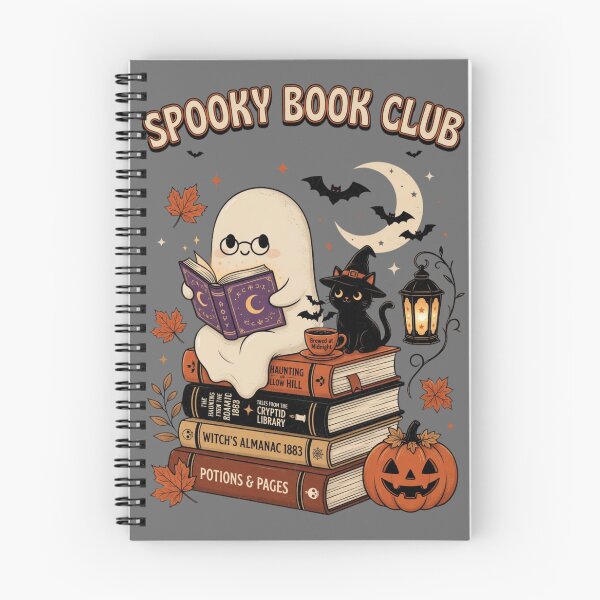 Item preview, Spooky Book Club Cute Ghost & Witch Cat Halloween Book Lover designed and sold by CF_VintageDesign.
