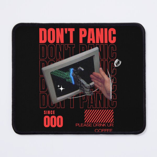 Item preview, DON'T PANIC – Retro Sci-Fi Cyberpunk Coffee Graphic designed and sold by MinimalShop01.