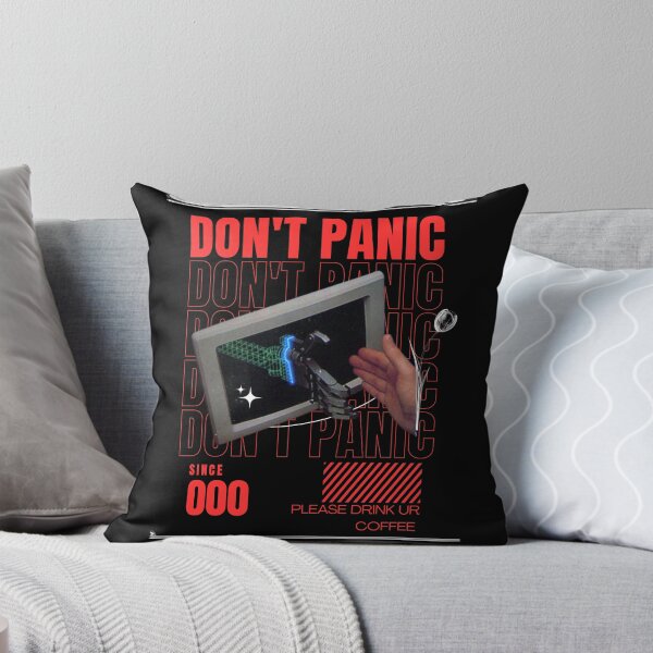 Item preview, DON'T PANIC – Retro Sci-Fi Cyberpunk Coffee Graphic designed and sold by MinimalShop01.