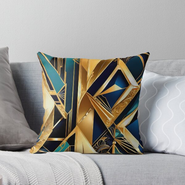 Item preview, Luxury Art Deco Geometric In Blue And Golden designed and sold by DEC02.