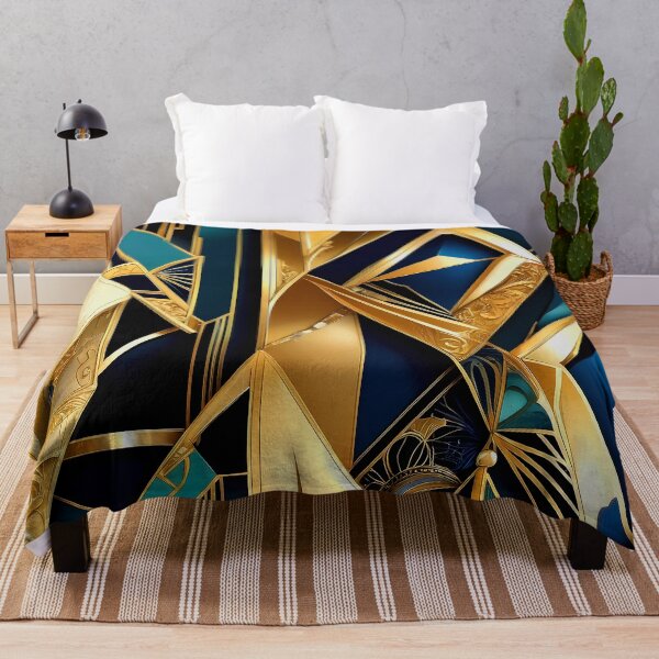Item preview, Luxury Art Deco Geometric In Blue And Golden designed and sold by DEC02.