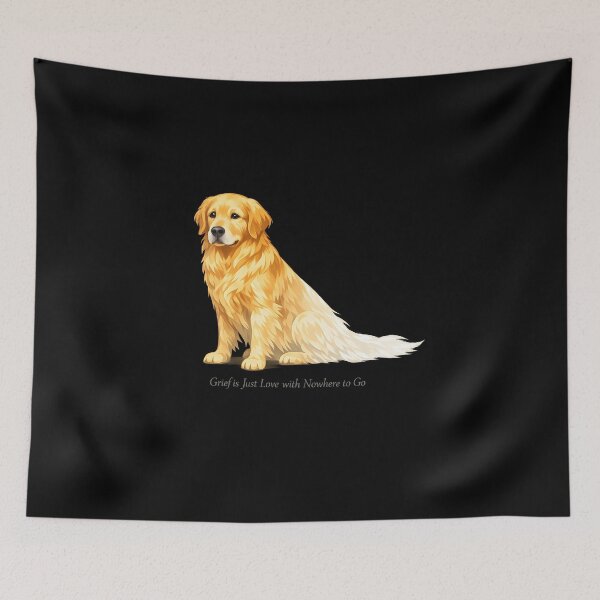 Item preview, Grief Is Just Love With Nowhere to Go – Golden Retriever Memorial Art, Pet Loss Sympathy Gift designed and sold by Sahil Randhawa.