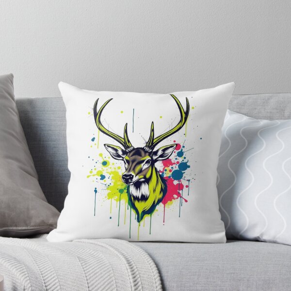 Item preview, Stag Deer Graffiti Street Art - Modern Graphic Art designed and sold by QuirkThreadsCo.