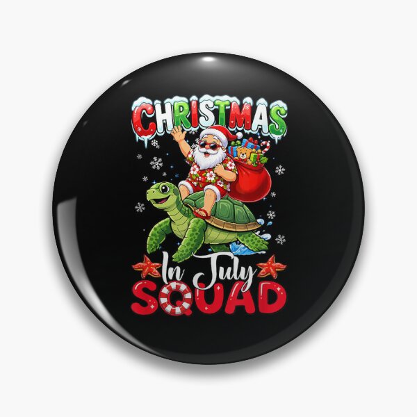 Item preview, Christmas in July Squad Funny Hawaiian Santa Riding Turtle designed and sold by MatherFisher.