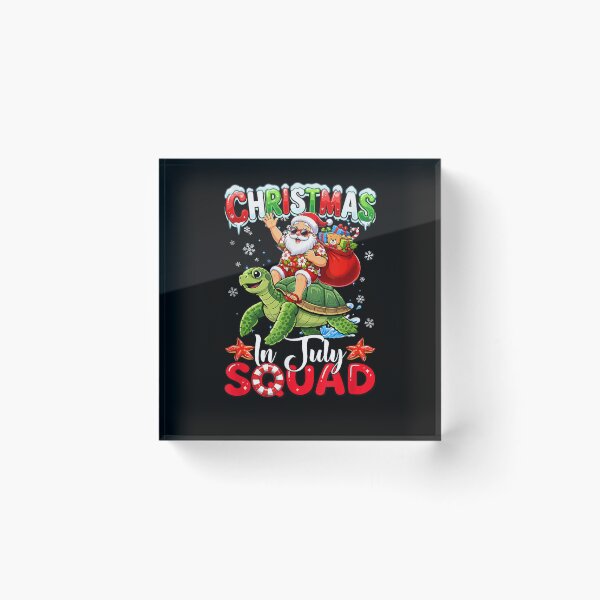 Item preview, Christmas in July Squad Funny Hawaiian Santa Riding Turtle designed and sold by MatherFisher.