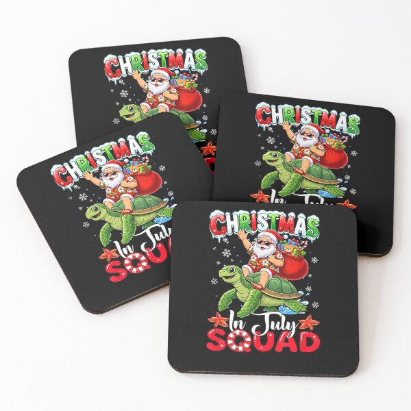 Item preview, Christmas in July Squad Funny Hawaiian Santa Riding Turtle designed and sold by MatherFisher.
