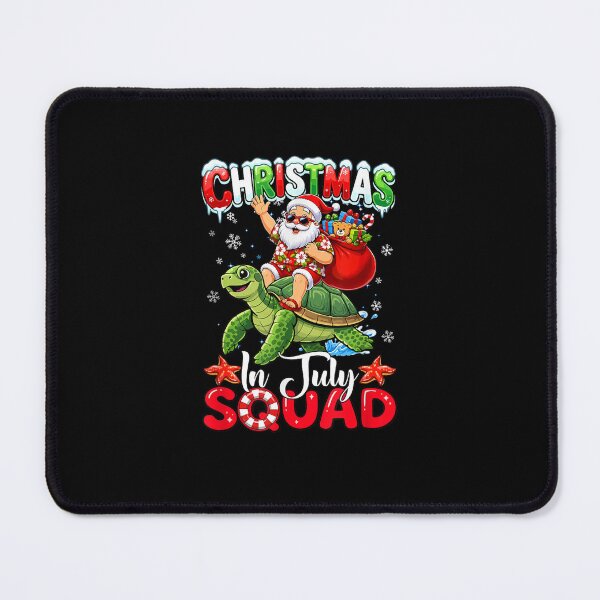 Item preview, Christmas in July Squad Funny Hawaiian Santa Riding Turtle designed and sold by MatherFisher.