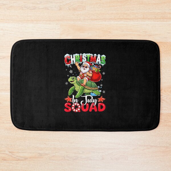 Item preview, Christmas in July Squad Funny Hawaiian Santa Riding Turtle designed and sold by MatherFisher.