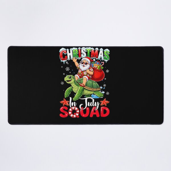 Item preview, Christmas in July Squad Funny Hawaiian Santa Riding Turtle designed and sold by MatherFisher.