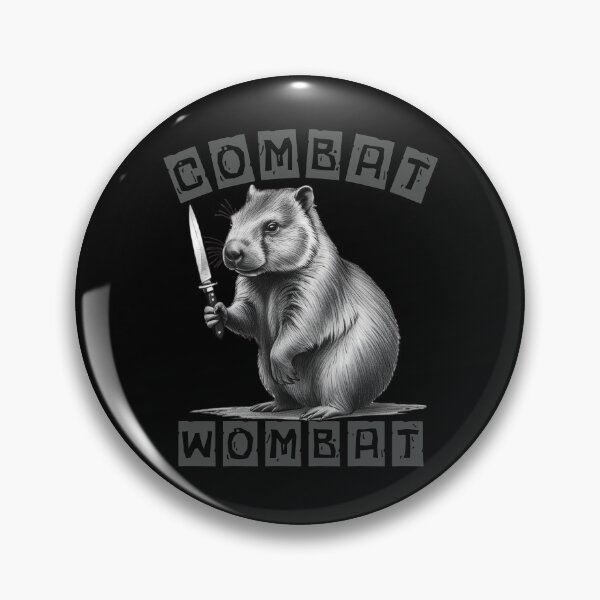Item preview, Funny Combat Wombat Meme Grayscale designed and sold by Uniquely Yours.