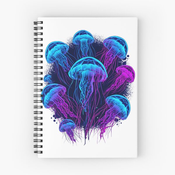 Item preview, Neon Bioluminescent Jellyfish, Glowing Ocean Sea Life, Blue & Purple Synthwave Marine Art, Underwater Aesthetic Graphic designed and sold by PrintelloTH.